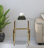 Katz Metal End Table In Matte Gold & Blue Finish