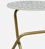 Katz Metal End Table In Matte Gold & Blue Finish