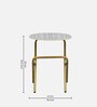 Katz Metal End Table In Matte Gold & Blue Finish