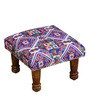Kavana Fabric Foot Stool in Provincial Teak Finish