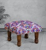Kavana Fabric Foot Stool in Provincial Teak Finish