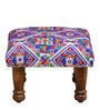 Kavana Fabric Foot Stool in Provincial Teak Finish