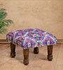 Kavana Fabric Foot Stool in Provincial Teak Finish
