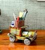 Decorative Jeep Multicolour Iron Pen Stand