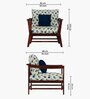 Kaveri 1 Seater Sofa In Natual & Blue Colour