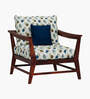 Kaveri 1 Seater Sofa In Natual & Blue Colour