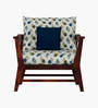 Kaveri 1 Seater Sofa In Natual & Blue Colour