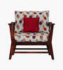 Kaveri 1 Seater Sofa In Natual & Orange Colour