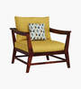 Kaveri 1 Seater Sofa In Natual & Yellow Colour