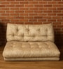 Convertible 2 Seater Fabric Lounge Chair With Back Support In Beige Colour