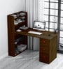 Hutch Desk in Brown Finish