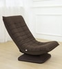 Nirvana Moon Fabric Swivel Chair With 360 Degree Rotation In Brown Colour