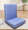 Premium Quality Linen Fabric Lounge Chair With Back Support In Sky Blue Colour