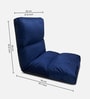 Reclining Cushion Fabric Lounge Chair  With Adjustable Back Support In Navy Blue Colour