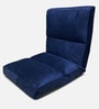  Reclining Cushion Fabric Lounge Chair  With Adjustable Back Support In Navy Blue Colour