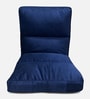  Reclining Cushion Fabric Lounge Chair  With Adjustable Back Support In Navy Blue Colour