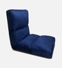  Reclining Cushion Fabric Lounge Chair  With Adjustable Back Support In Navy Blue Colour