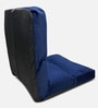  Reclining Cushion Fabric Lounge Chair  With Adjustable Back Support In Navy Blue Colour