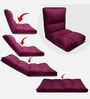  Reclining Cushion Fabric Lounge Chair  With Adjustable Back Support In Maroon Colour