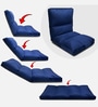  Reclining Cushion Fabric Lounge Chair  With Adjustable Back Support In Navy Blue Colour