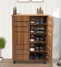 Kawaguchi 15-Pairs Shoe Cabinet In Lyon Walnut Finish