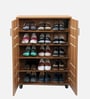 Kawaguchi 15-Pairs Shoe Cabinet In Lyon Walnut Finish