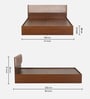 Kawasaki King size Bed in Planked Walnut Finish with Box Storage & Upholstered Headboard