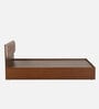Kawasaki King size Bed in Planked Walnut Finish with Box Storage & Upholstered Headboard