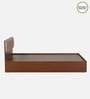 Kawasaki King size Bed in Planked Walnut Finish with Box Storage & Upholstered Headboard