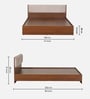 Kawasaki King size Bed in Planked Walnut Finish with Upholstered Headboard