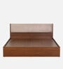 Kawasaki Queen Size Bed In Planked Walnut Finish With Box Storage & Upholstered Headboard Kawasaki Queen Size Bed In Planked Walnut Finish With Box Storage & Upholstered Headboard