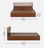Kawasaki Queen Size Bed In Planked Walnut Finish With Box Storage & Upholstered Headboard Kawasaki Queen Size Bed In Planked Walnut Finish With Box Storage & Upholstered Headboard