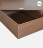 Kawasaki Queen size Bed in Planked Walnut Finish with Box Storage & Upholstered Headboard