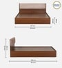Kawasaki Queen size Bed in Planked Walnut Finish with Box Storage & Upholstered Headboard