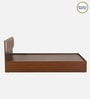 Kawasaki Queen size Bed in Planked Walnut Finish with Box Storage & Upholstered Headboard