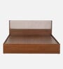 Kawasaki Queen size Bed in Planked Walnut Finish with Upholstered Headboard