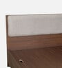 Kawasaki Queen size Bed in Planked Walnut Finish with Upholstered Headboard