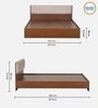 Kawasaki Queen size Bed in Planked Walnut Finish with Upholstered Headboard