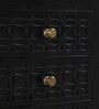 Kawung Solid Wood Sideboard In Scratch Resistant Ebony Finish