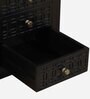 Kawung Solid Wood Sideboard In Scratch Resistant Ebony Finish