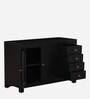 Kawung Solid Wood Sideboard In Scratch Resistant Ebony Finish