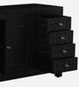 Kawung Solid Wood Sideboard In Scratch Resistant Ebony Finish
