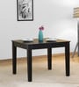 Kawung Solid Wood 4 Seater Dining Table In Scratch Resistant Ebony Finish