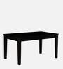 Kawung Solid Wood 6 Seater Dining Table In Scratch Resistant Ebony Finish