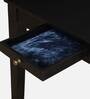 Kawung Solid Wood 6 Seater Dining Table In Scratch Resistant Ebony Finish