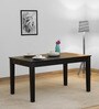 Kawung Solid Wood 6 Seater Dining Table In Scratch Resistant Ebony Finish