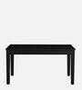 Kawung Solid Wood 6 Seater Dining Table In Scratch Resistant Ebony Finish