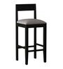 Kawung Solid Wood Bar Table Set in Scratch Resistant Ebony Finish With 2 Chairs
