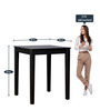 Kawung Solid Wood Bar Table Set in Scratch Resistant Ebony Finish With 2 Chairs