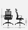 Kaya  Breathable Mesh Ergonomic Chair In Black Colour